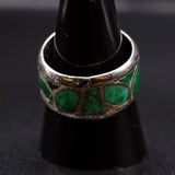 Older Vintage Sterling Turquoise Inlay Band 8.75
