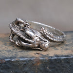 Vintage Sterling Dragon Band Ring 10.5