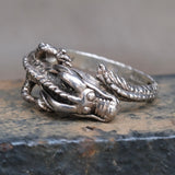 Vintage Sterling Dragon Band Ring 10.5