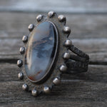 Vintage Sterling Older Agate Ring 6