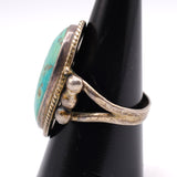 Vintage Sterling Turquoise Split Shank Ring 8