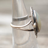 Vintage Sterling Mother Of Pearl Roper Ring 5