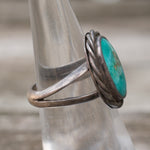 Vintage Sterling Turquoise Roper Ring 6