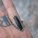 Vintage Sterling Onyx Ring 7.25