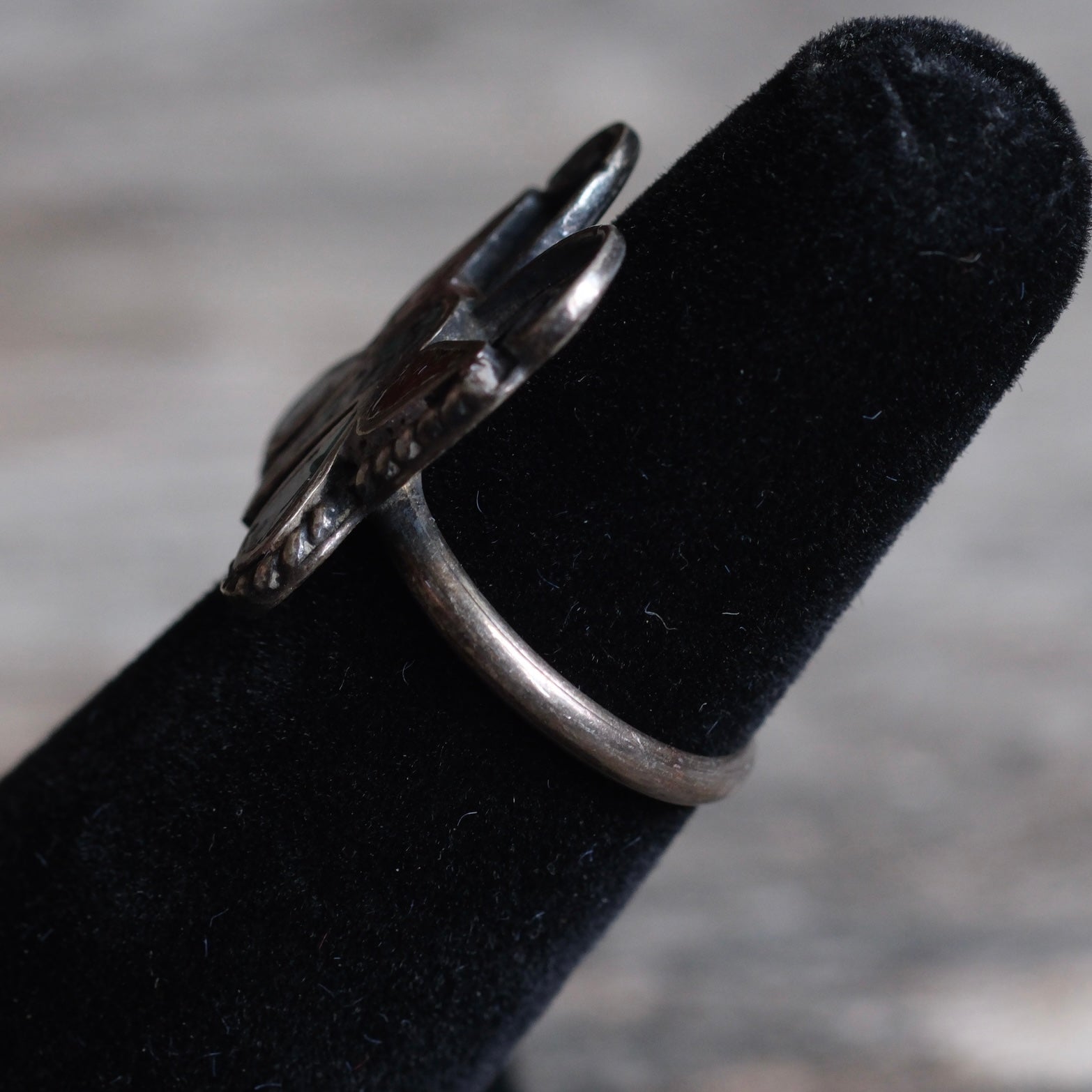 Vintage Sterling Turquoise and Coral Butterfly Ring 5
