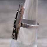 Vintage Sterling Theta Ring 4.75