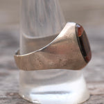 Vintage Sterling Multistone Inlay Signet Ring 11