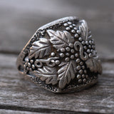 Vintage Sterling Silver Leaf Ring 9.75