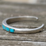 Vintage Sterling Turquoise Inlay Cuff