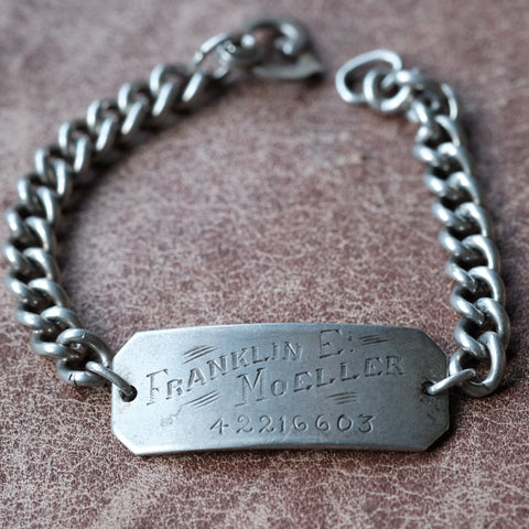 Vintage Sterling Silver Military ID Bracelet