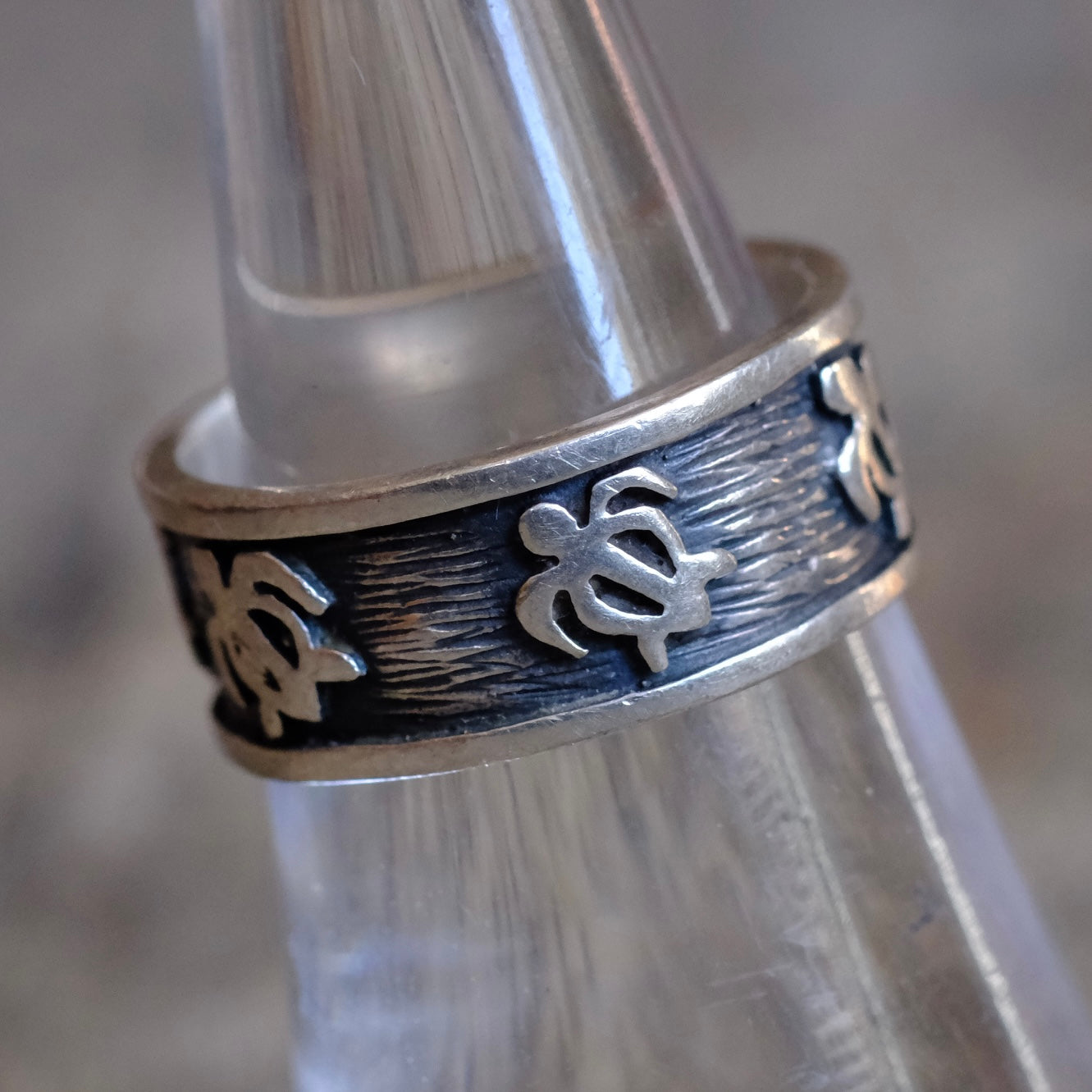 Vintage Sterling Silver Turtle Band Ring 6.5