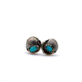 Vintage Sterling Turquoise Feather Stud Earrings