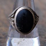 Vintage Sterling Onyx Ring 9