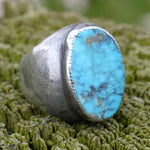 Vintage Sterling Chunky Turquoise Ring 8