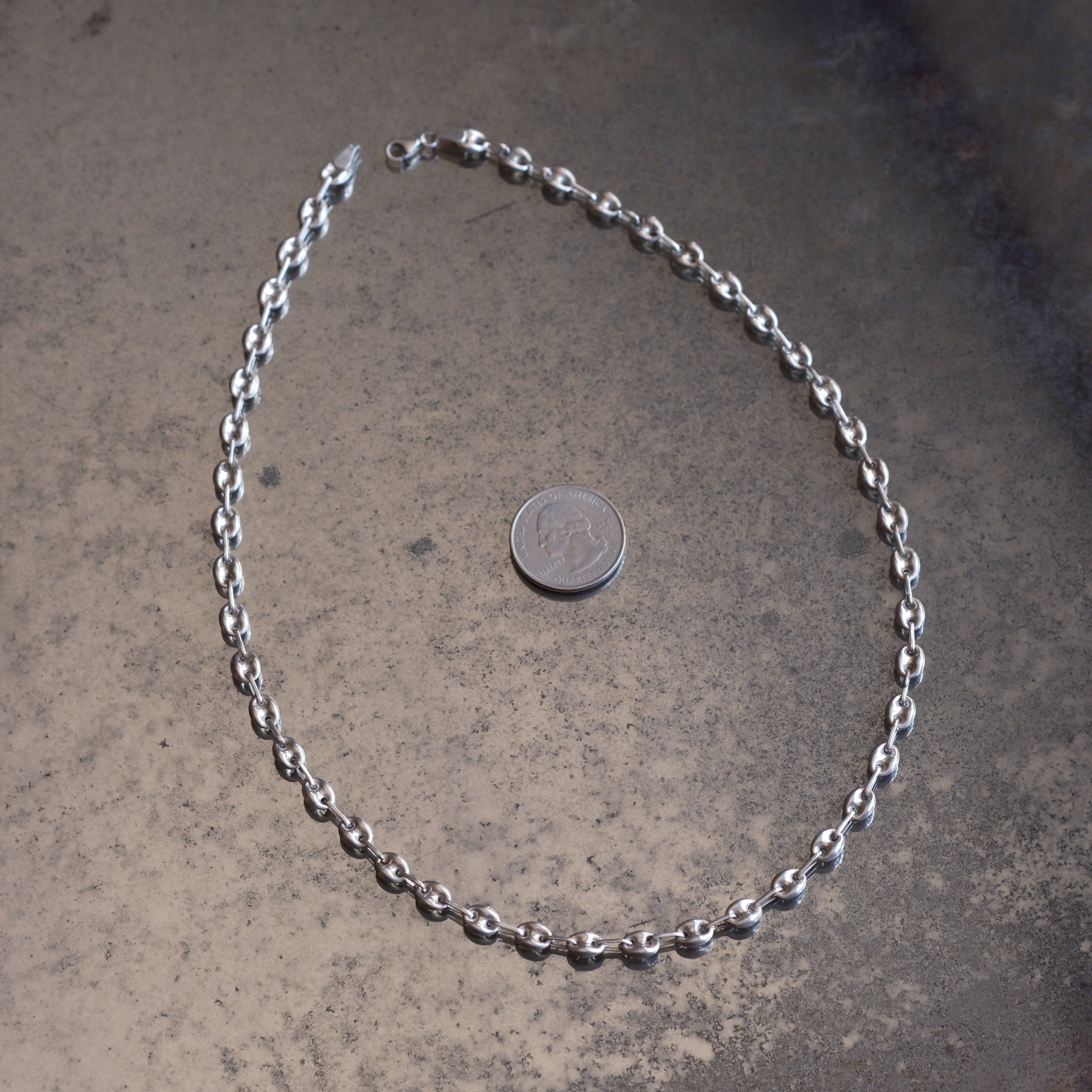 Vintage Sterling Mariner Chain Necklace 20"