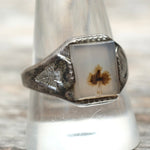 Vintage Sterling Agate Arrowhead Signet Ring 11