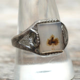 Vintage Sterling Agate Arrowhead Signet Ring 11