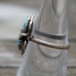 Vintage Sterling Effie Turquoise Snake Ring 6.75