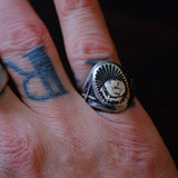 Vintage Sterling Military Signet Ring 6