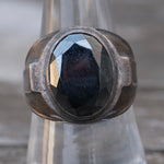 Vintage Sterling Hematite Signet Ring 8.5