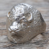 Vintage Sterling Silver Buffalo Ring 12