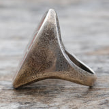 Vintage Sterling Crushed Turquoise and Coral Hummingbird Inlay Ring 10.25