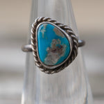 Vintage Sterling Turquoise Roper Ring 4.75