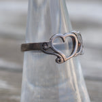 Vintage Sterling Silver Heart Band 6.75