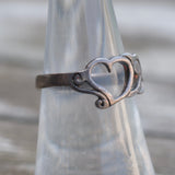 Vintage Sterling Silver Heart Band 6.75