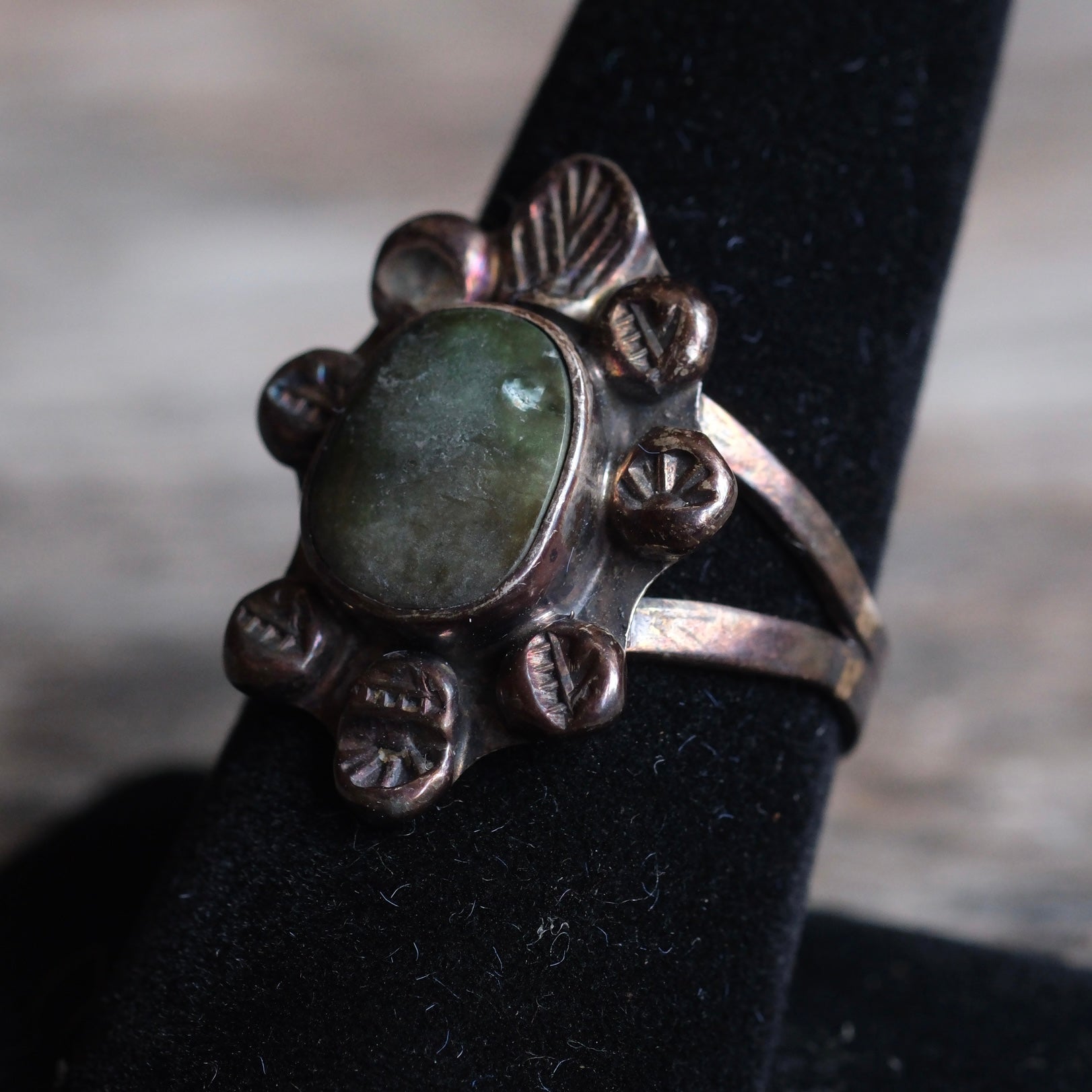 Vintage Sterling Turquoise Ring 8.75