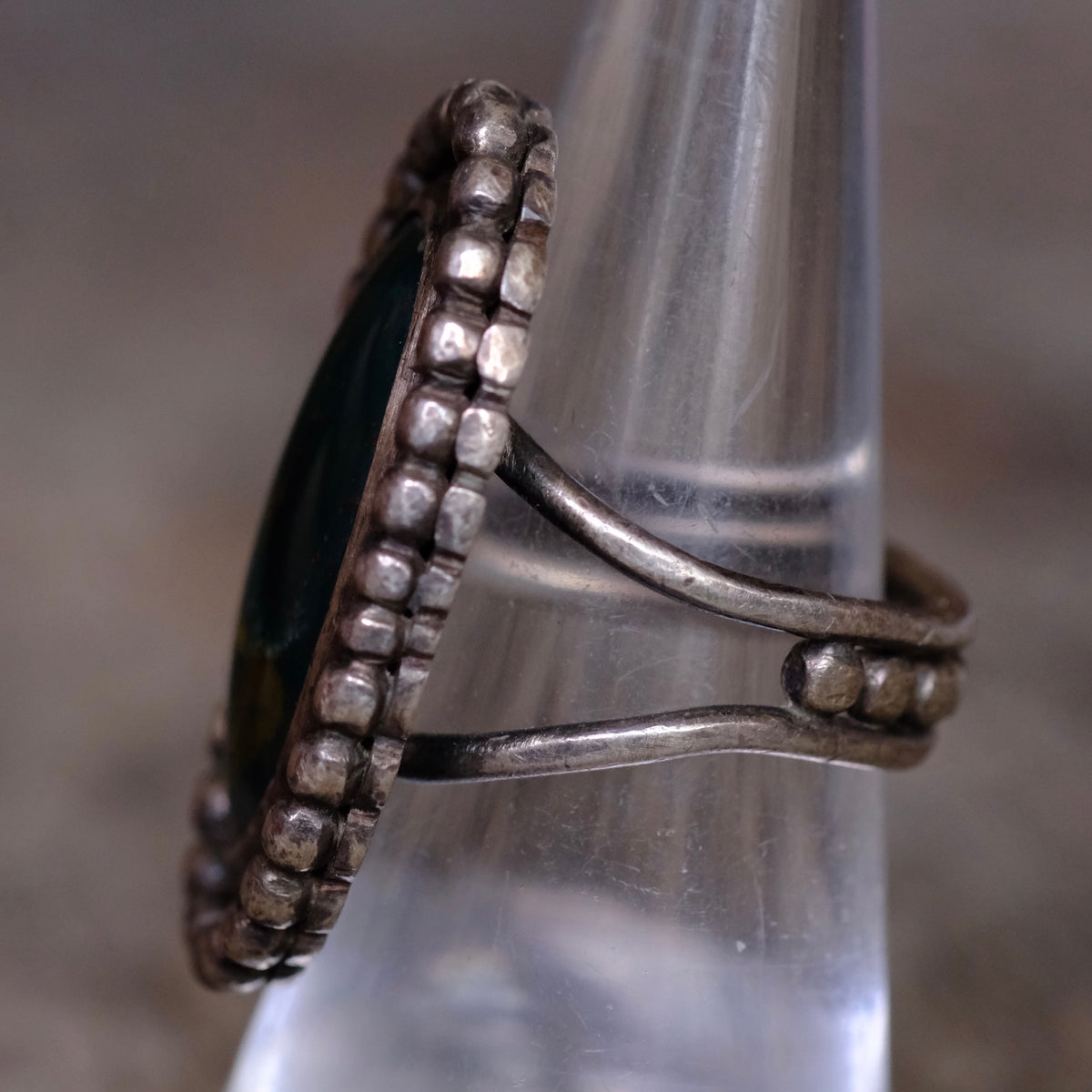 Vintage Sterling Bloodstone Ring 6.5