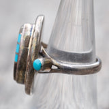 Vintage Sterling Turquoise Inlay Ring 6