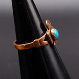 Vintage Copper Turquoise Thunderbird Ring 6.5
