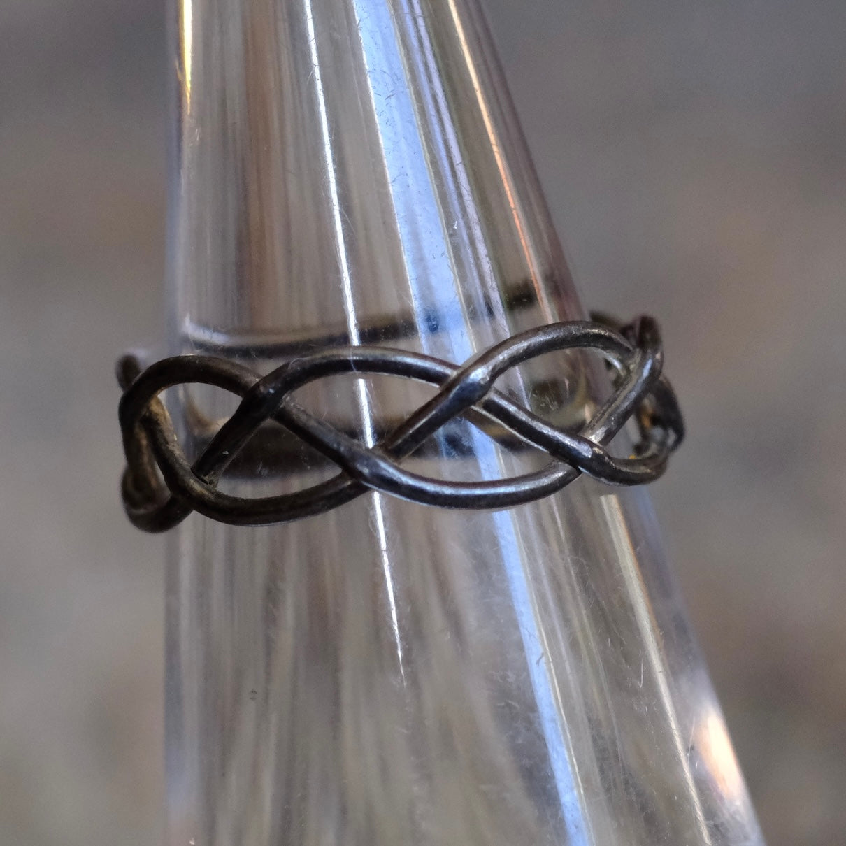 Vintage Sterling Silver Modernist Band 4.25