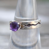 Vintage Sterling Purple Stone Band 7.25