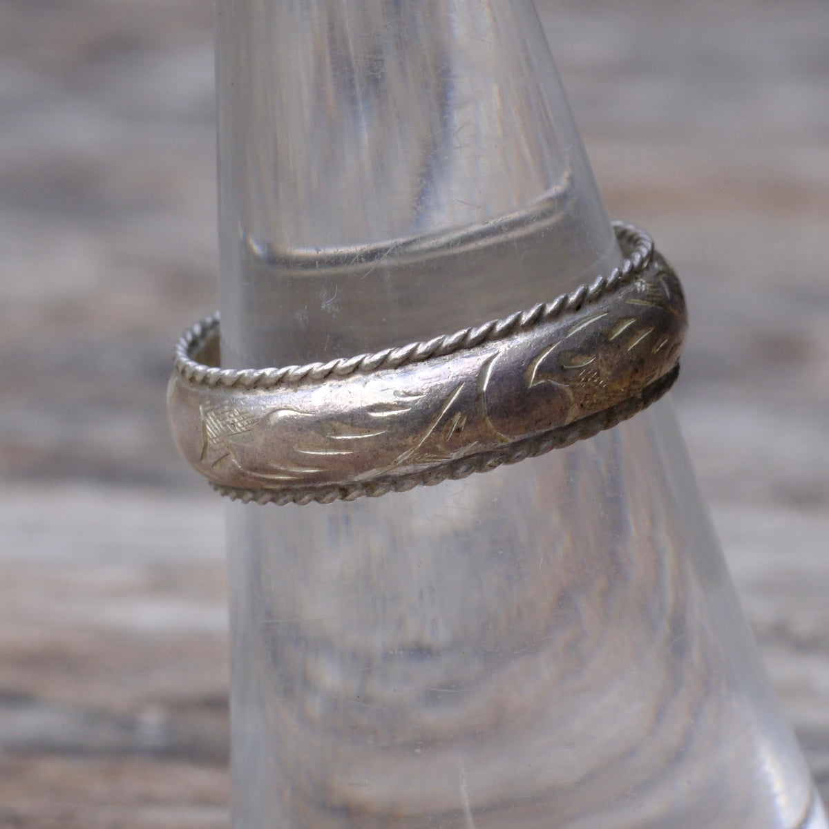 Vintage Sterling Scroll Ring 6.75