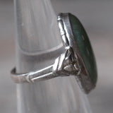 Vintage Sterling Jade Ring 4.5