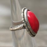 Vintage Sterling Red Enamel Ring 2