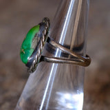 Vintage Sterling Turquoise Roper Ring 6.75