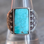 Vintage Sterling Turquoise Ring 9.75