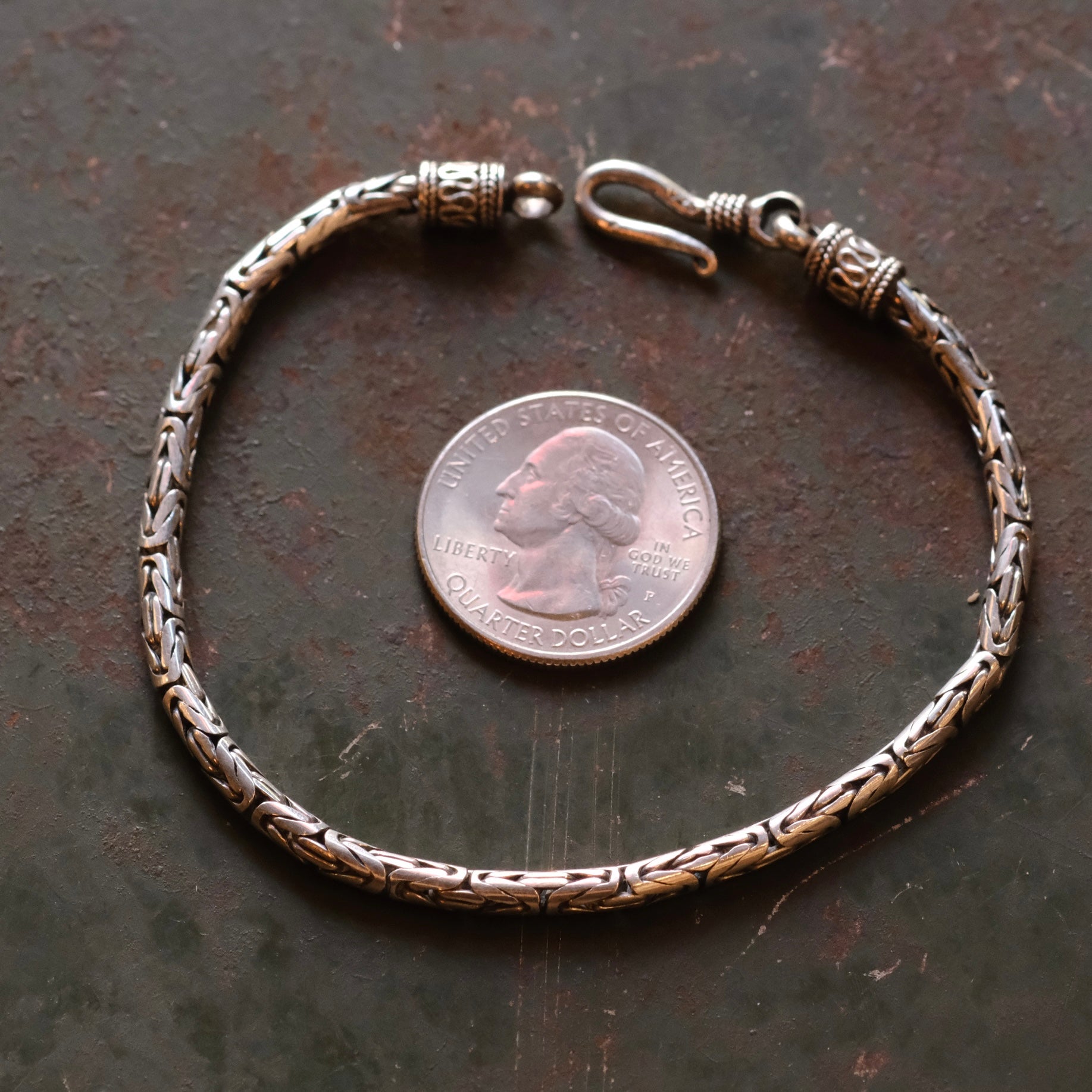 Vintage Sterling Byzantine Chain Bracelet