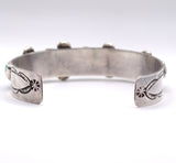 Vintage Sterling 5-Stone Turquoise Cuff Bracelet 6.75"