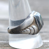 Vintage Sterling Hematite Signet Shirt 11.75