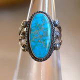 Vintage Sterling Turquoise Ring 4.75
