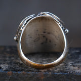 Vintage Sterling Turquoise Feather Ring 9.75