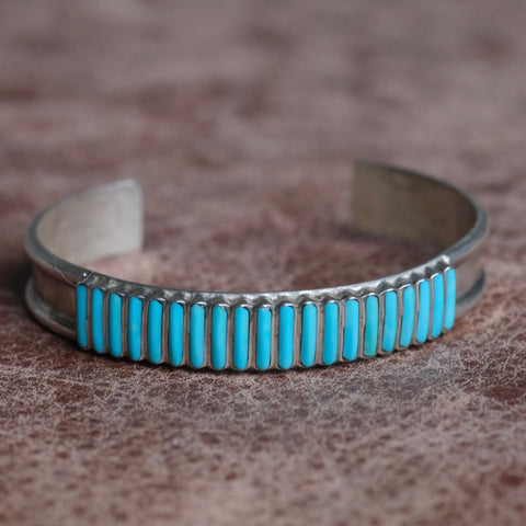 Vintage Sterling Zuni Turquoise Cuff