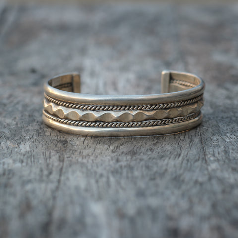 Vintage Sterling Silver Wide Cuff
