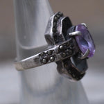 Vintage Sterling Amethyst and Marcasite Ring 5