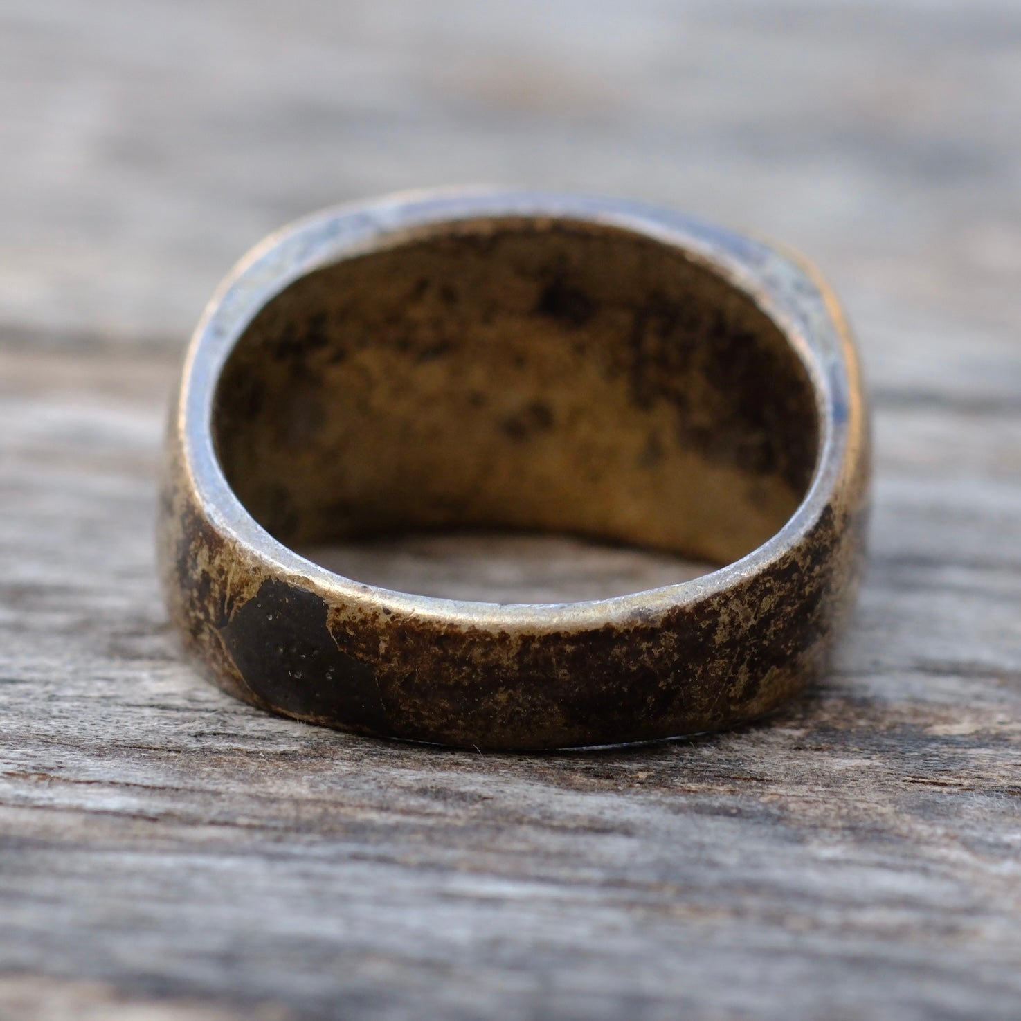Vintage Sterling Turquoise Inlay Ring 8.5