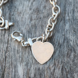 Vintage Stering Chain Heart Bracelet